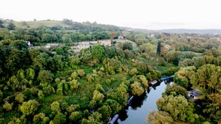 A photo of the river Avon and many green trees, taken on a DJI Neo drone