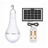 Rechargeable solar outdoor light bulb, Walmart]