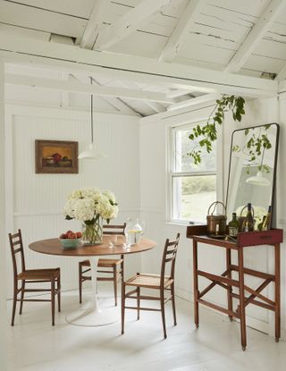 coastal living room with vintage sofa