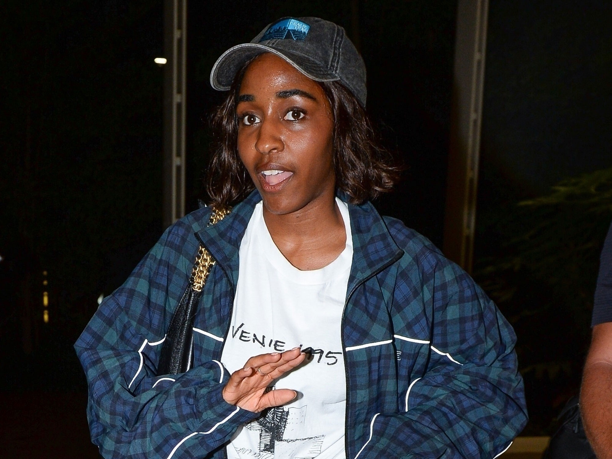 Ayo Edebiri arrives at the Venice airport