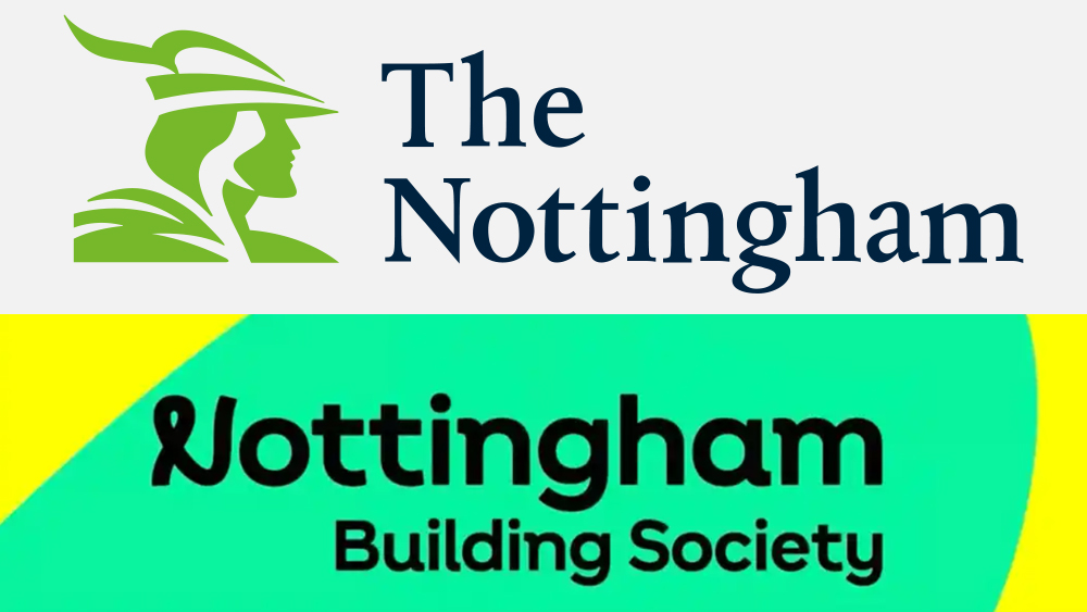 Créations du logo de la Nottingham Building Society avant et après