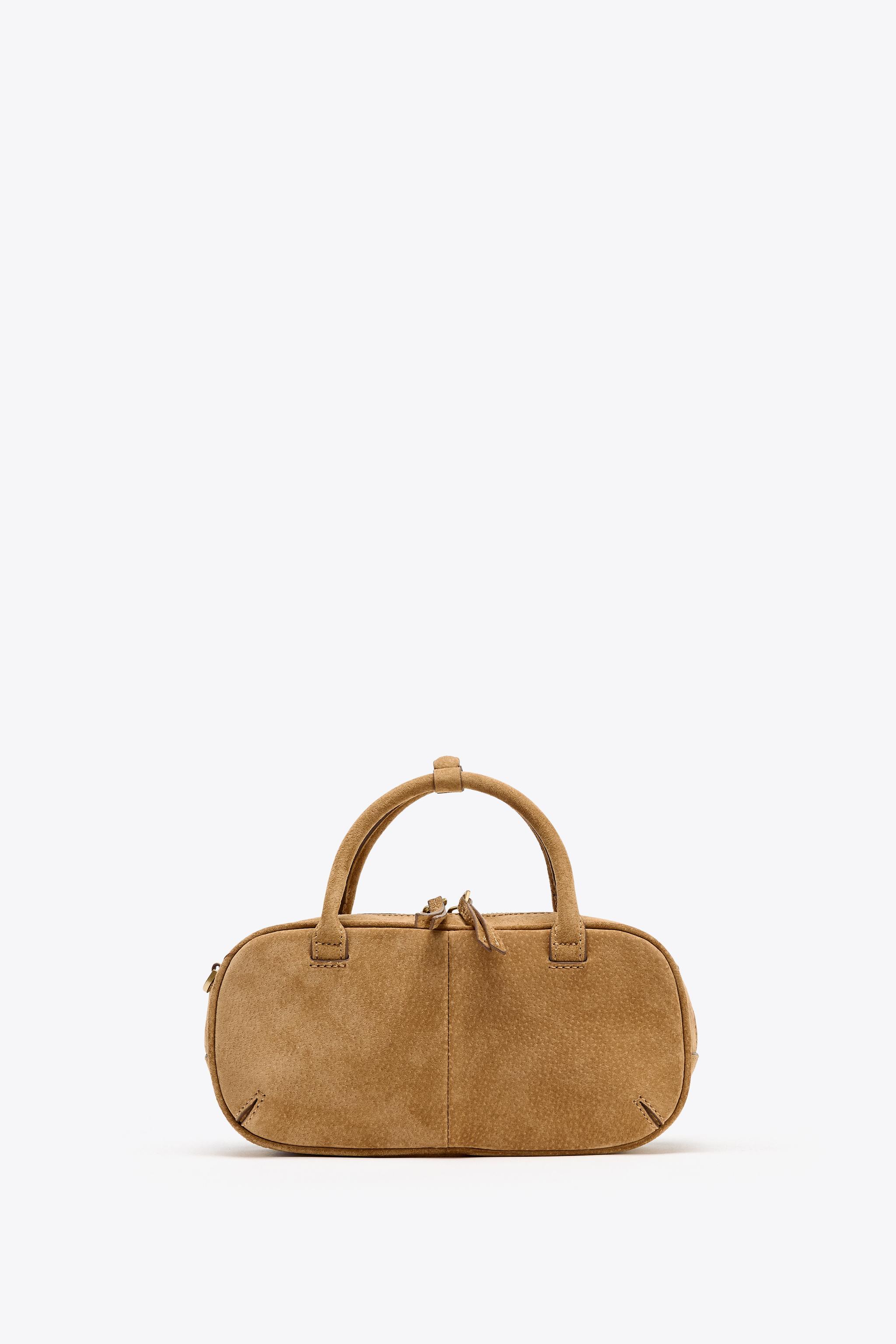 Mini Double Handle Split Suede Bag
