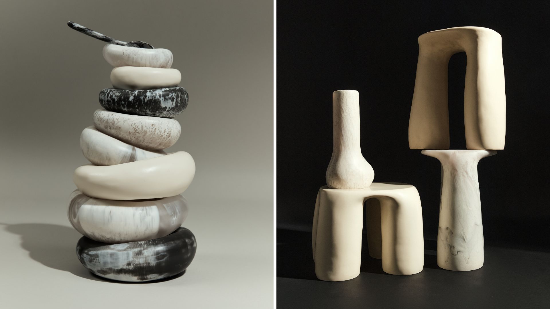 Louise Olsen&#039;s sculptural resin pieces for Dinosaur Designs