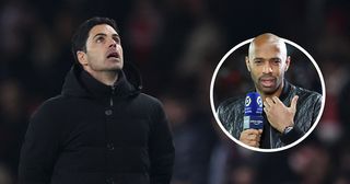 Arsenal manager Mikel Arteta looks on during the Premier League match between Arsenal FC and Southampton FC at Emirates Stadium on April 21, 2023 in London, England.