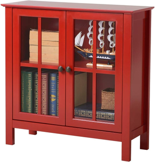 low-profile red cabinet