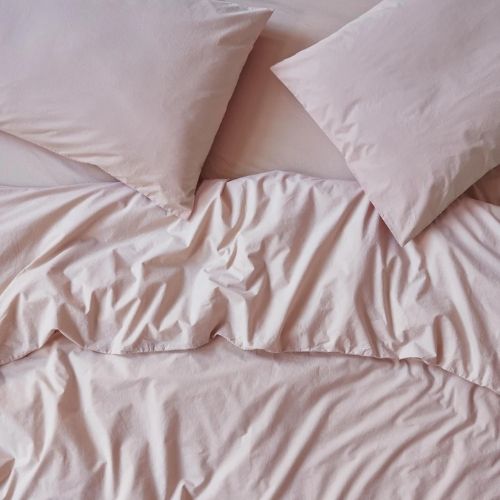 Piglet in Bed, French Rose Washed Cotton Percale Duvet Cover