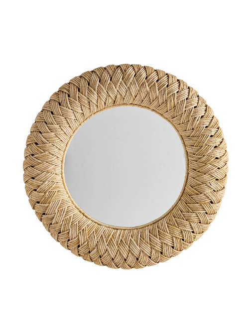 Harbor Braided Woven Round Wall Mirror