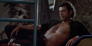 Ian Malcolm shirtless in Jurassic Park