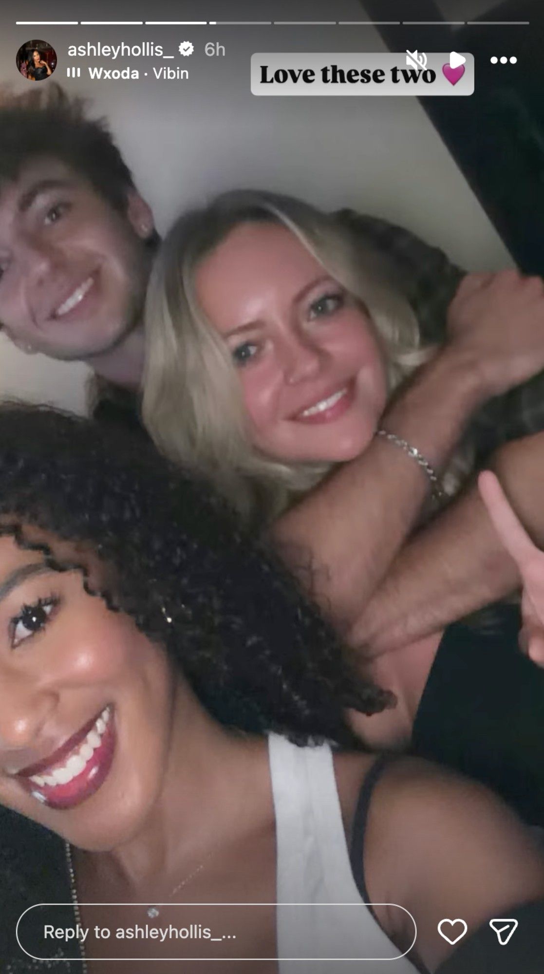 Drew and Melody and Ashley take a photo on Instagram. 