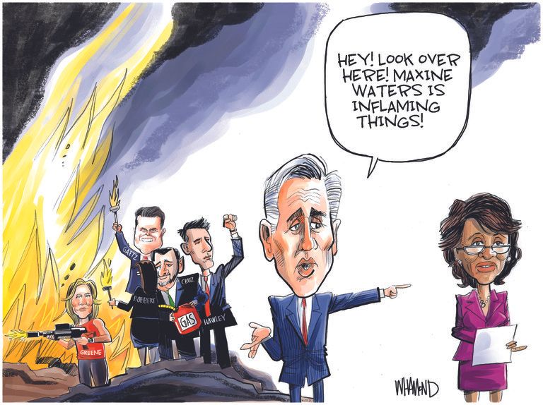 Political Cartoon U.S. maxine waters mccarthy gop