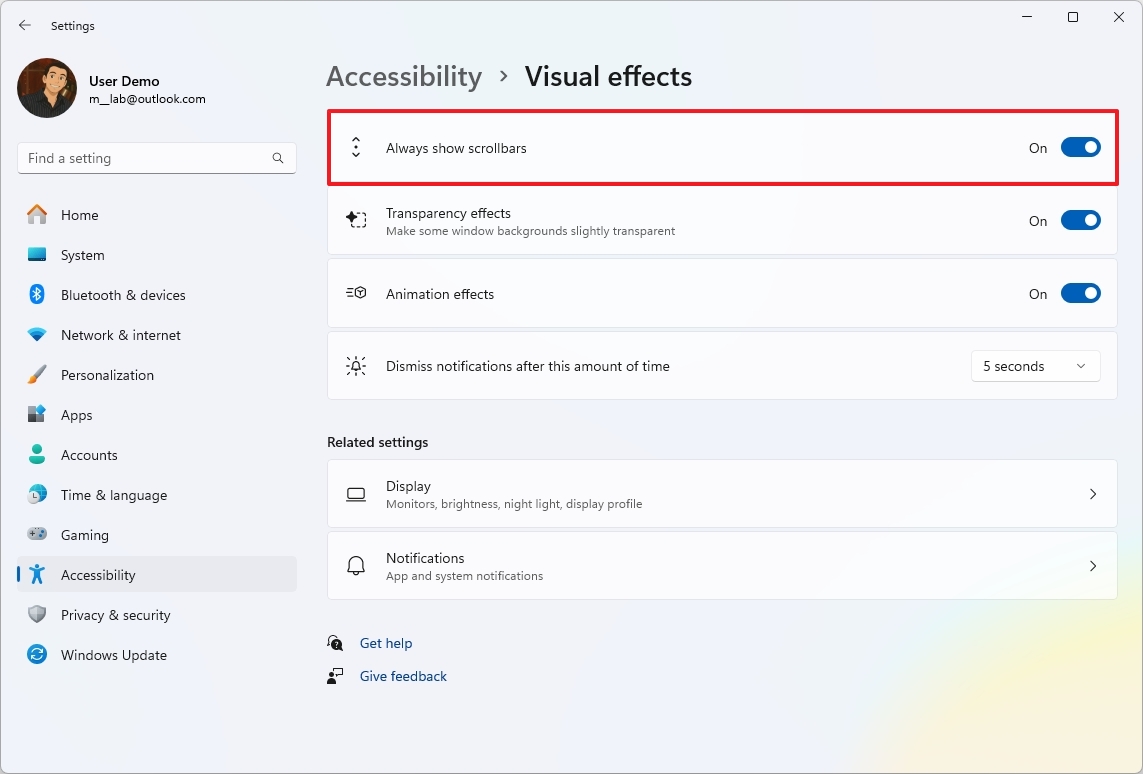 Always show scrollbars