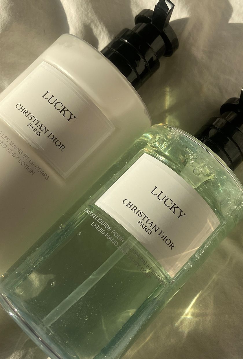 Dior Lucky hand soap and lotion bottles