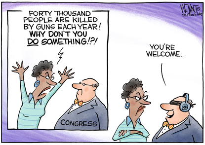 Political Cartoon U.S. congress gun control