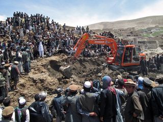 Searching for bodies in Afghanistan.