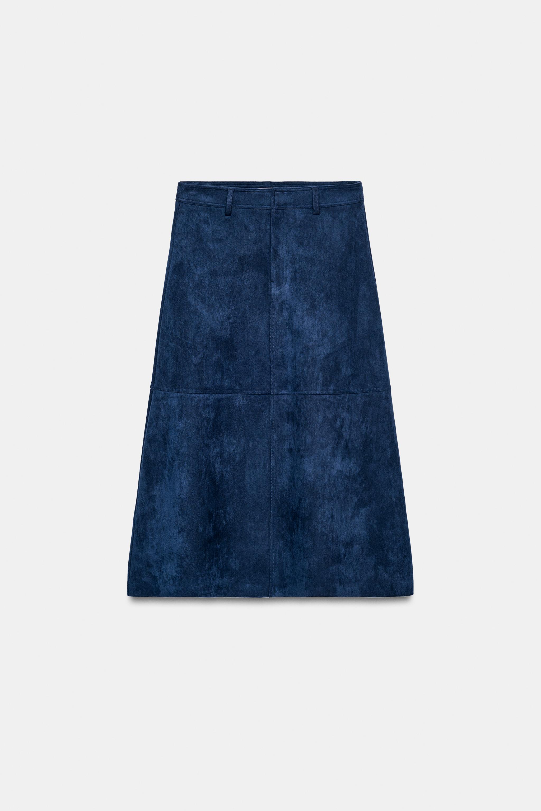 Faux Suede Cape Skirt
