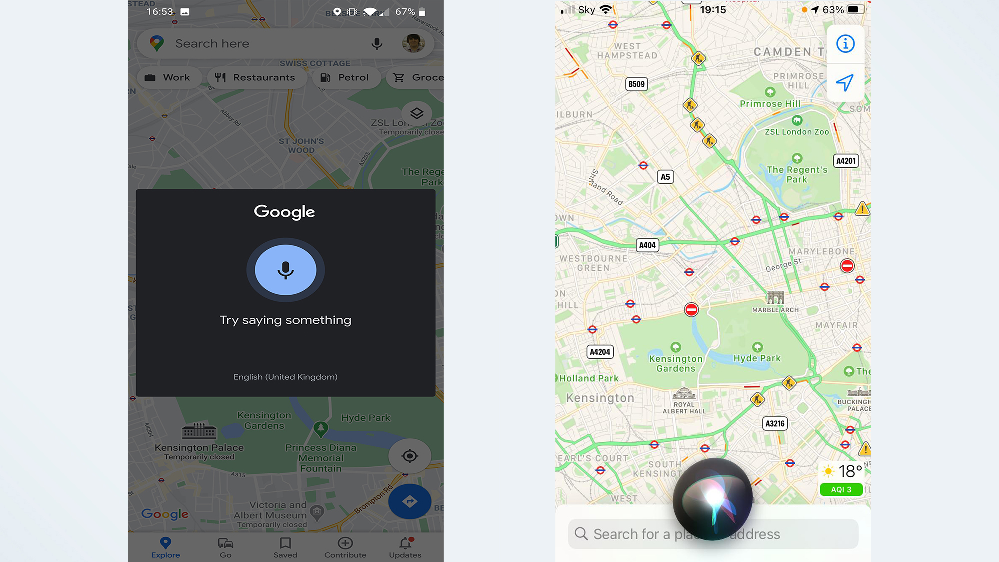 Google Maps vs. Apple Maps: hands-free use