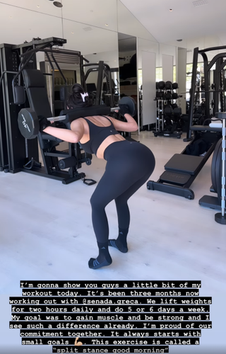 Kim Kardashian exercising