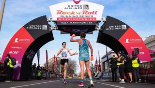 Patrick Hanley places second in the Rock 'N' Roll Running Series half marathon on March 18, 2023 in Washington, DC