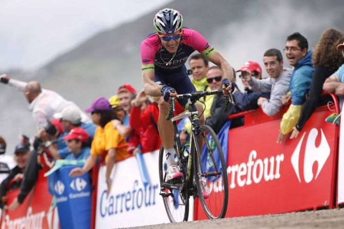 Przemyslaw Niemiec (Lampre-Merida) is just meters away from winning the stage