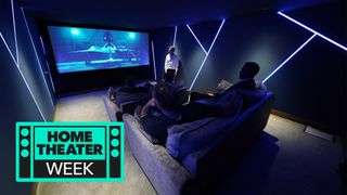 People sit in a luxury home theater