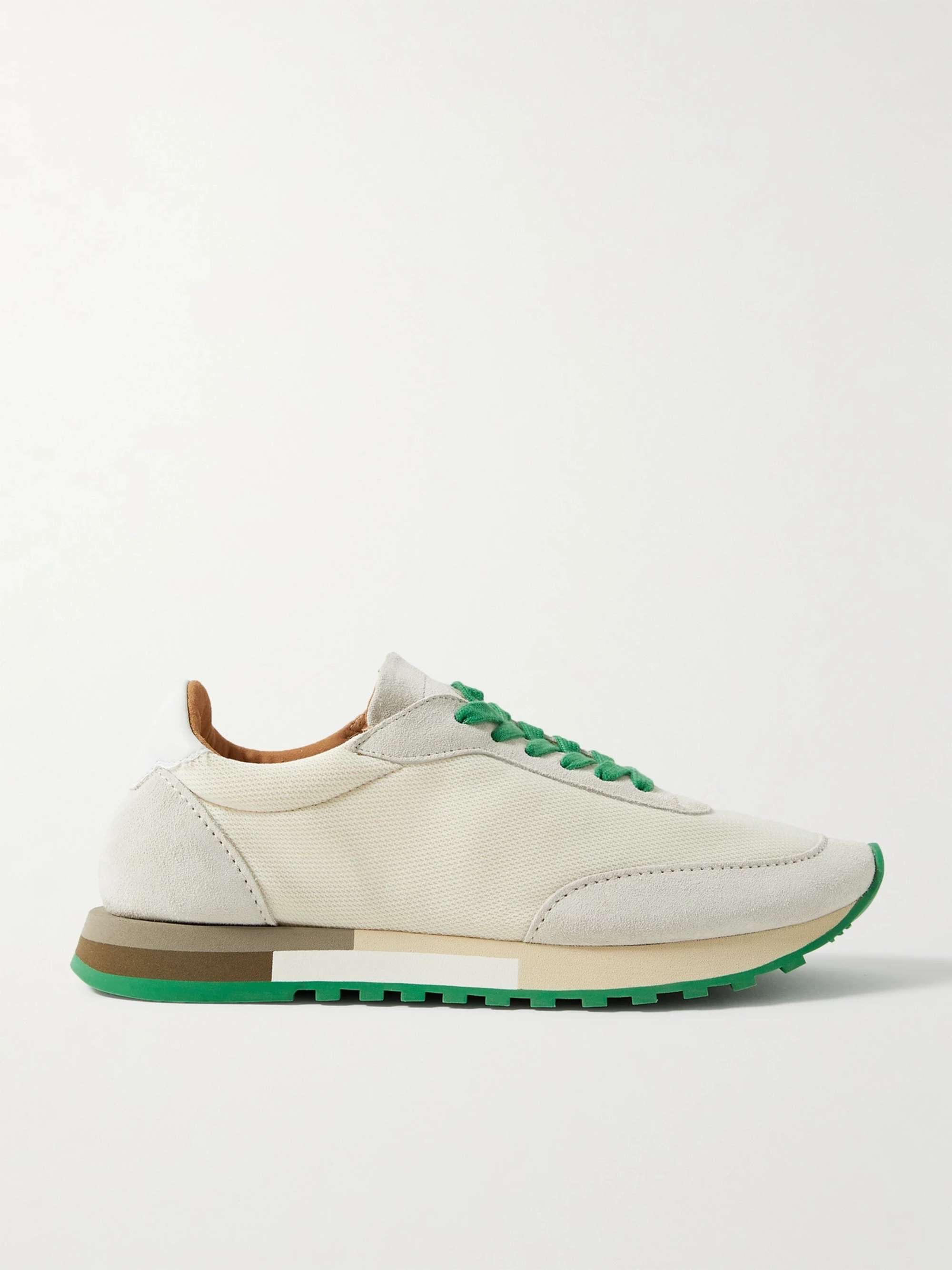 Owen Color-Block Mesh and Suede Sneakers