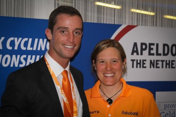Doug Eldridge of DLE Agency and his client Katie Compton (Rabobank-Giant)