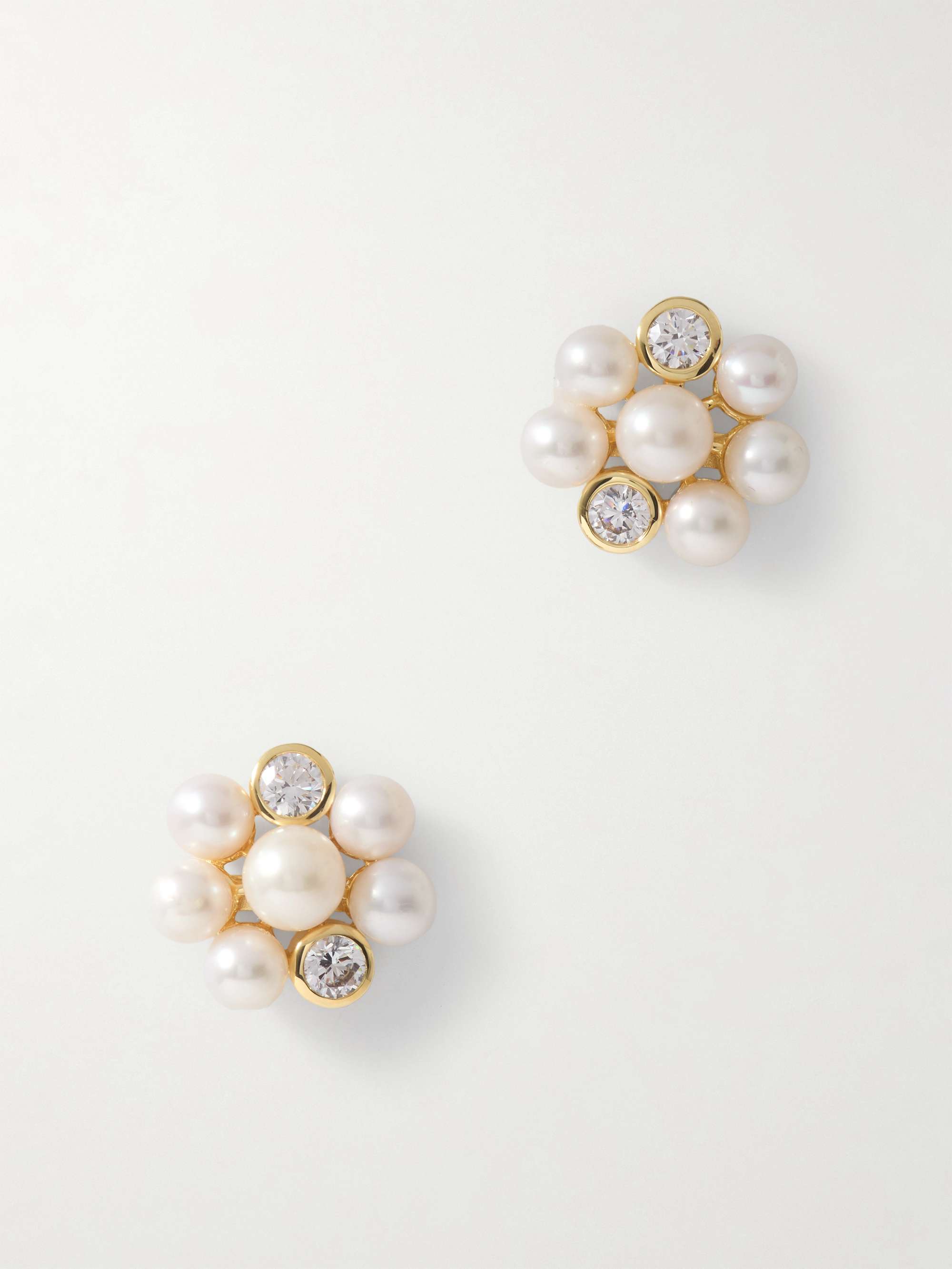 Lightdrops Recycled Gold-Vermeil, Pearl and Cubic Zirconia Earrings