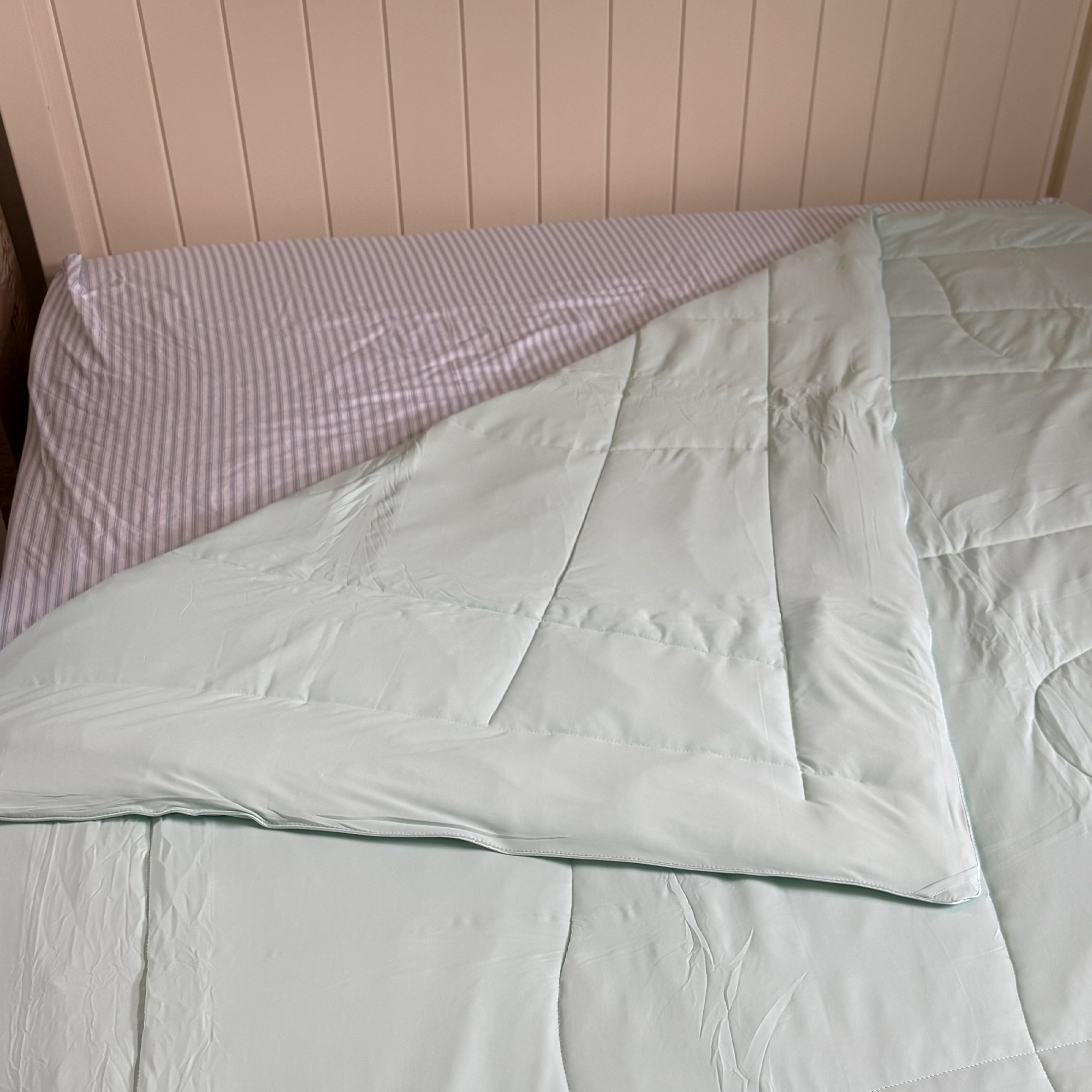 The Bedsure Cooling Duvet being tested at home