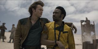 Alden Ehrenreich and Donald Glover in Solo: A Star Wars Story