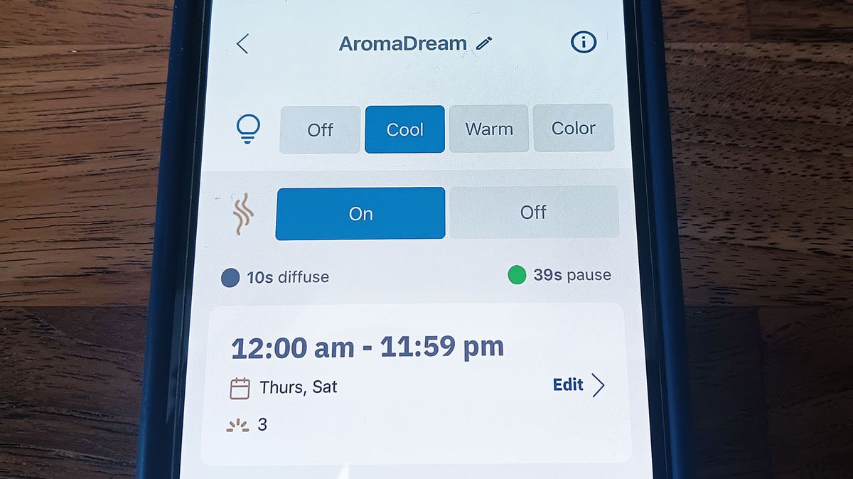 AromaTech app display