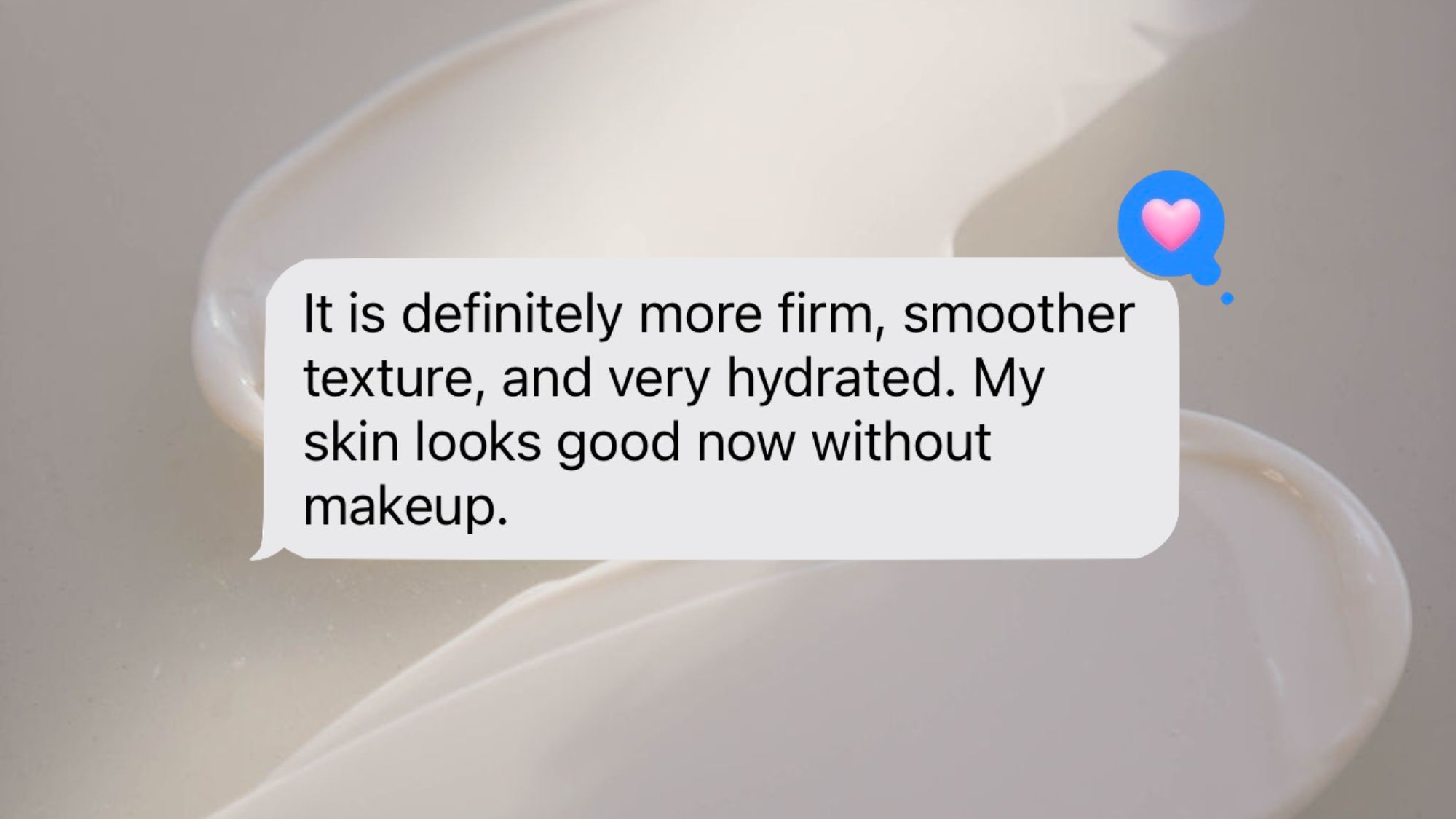 An image of Lori Brascia&#039;s text to Alyssa Brascia on a backdrop of skincare swatches.
