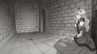 The princess chained up in a dungeon in Slay the Princess.