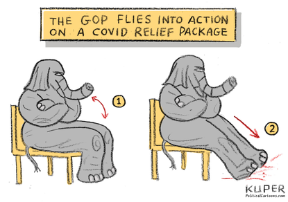 Political Cartoon U.S. GOP covid relief
