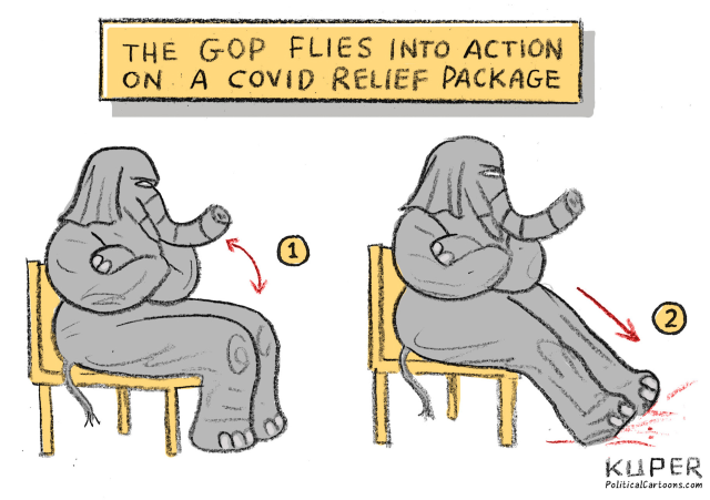 Political Cartoon U.S. GOP covid relief