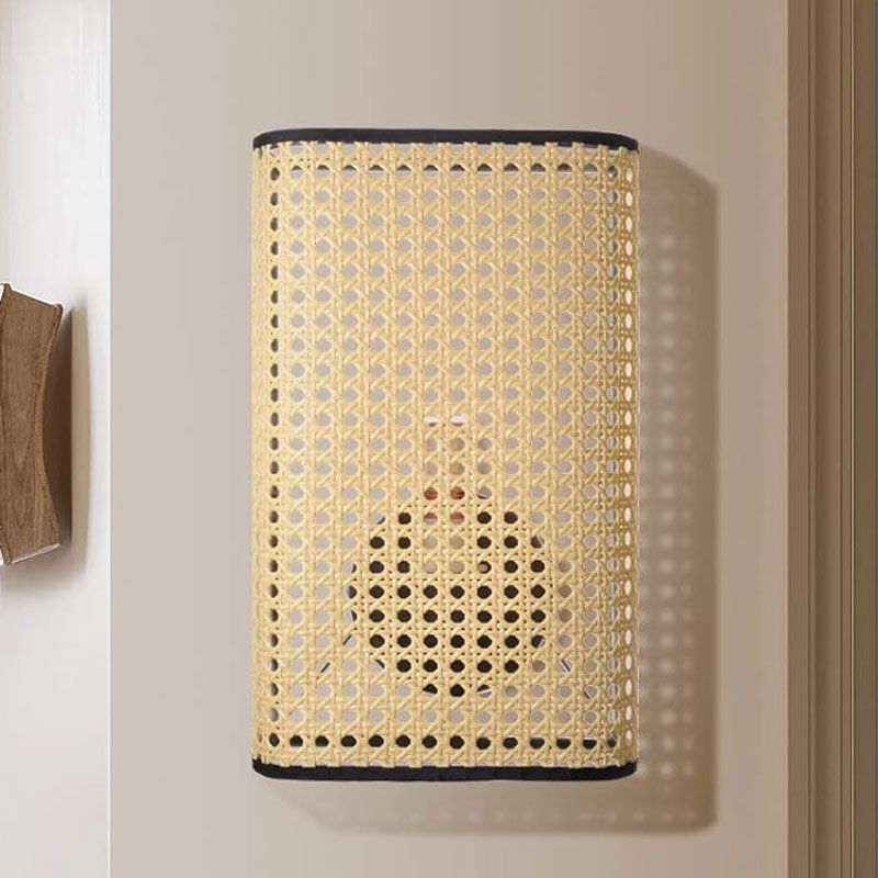 Rattan wall lamp