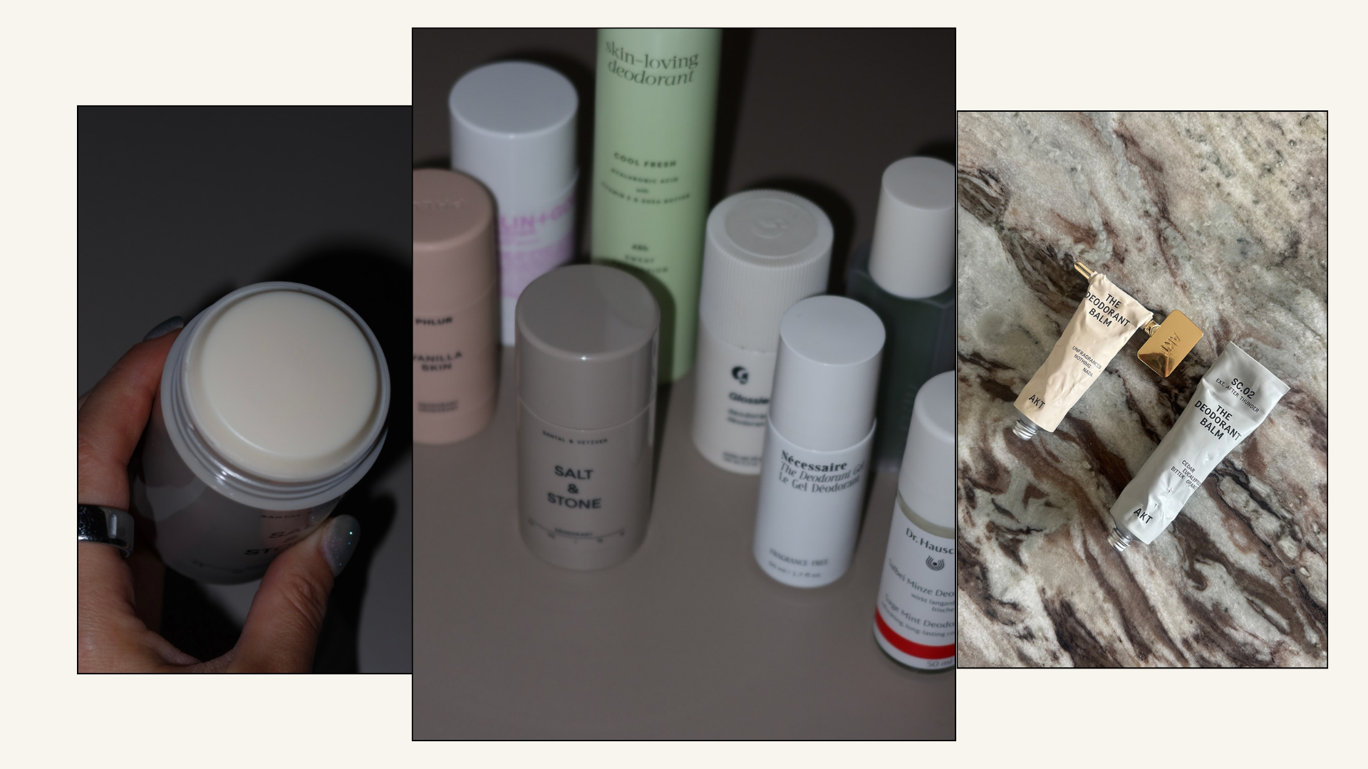 A graphic with photos featuring some of the best deodorants for women