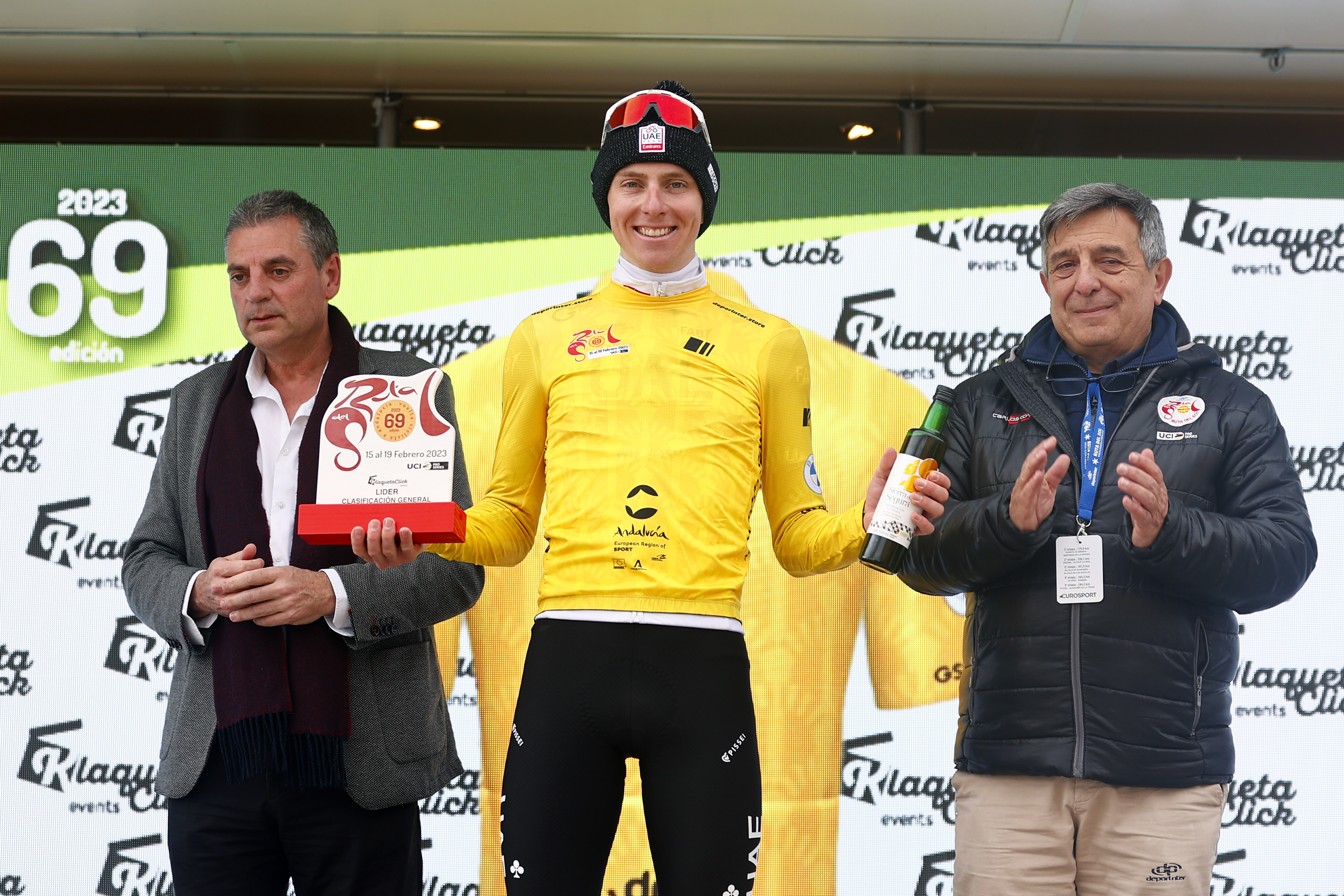 Tadej Pogacar is the first leader of the 2023 Vuelta a Andalucia Ruta Ciclista Del Sol