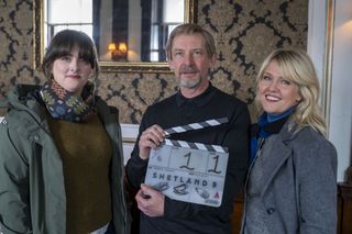 Picture shows (l-r): Alison O’Donnell, Ian Hart & Ashley Jensen for Shetland season 9