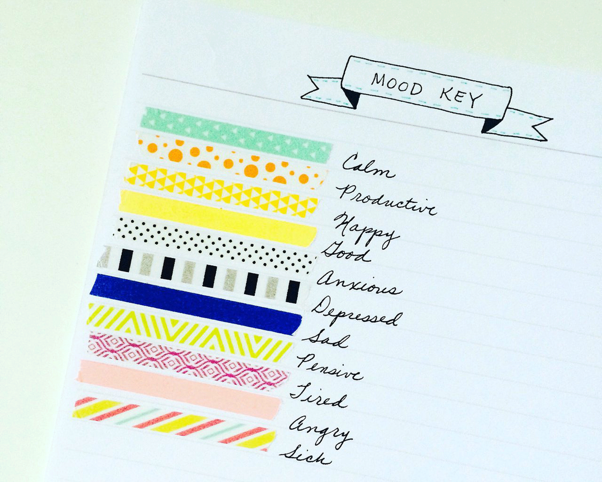 DIY washi tape mood tracker.