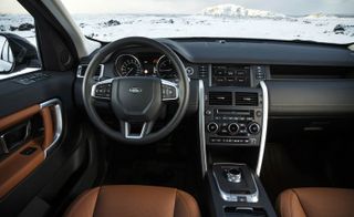 Interior of car showing steering wheel