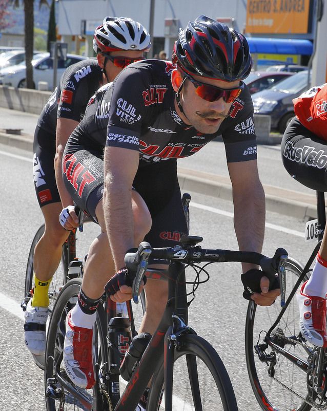 Christian Quaade (Cult Energy) with surely the best moustache in the peloton
