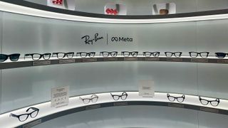 A display of Ray-Ban Meta (Gen 2) glasses in various styles.