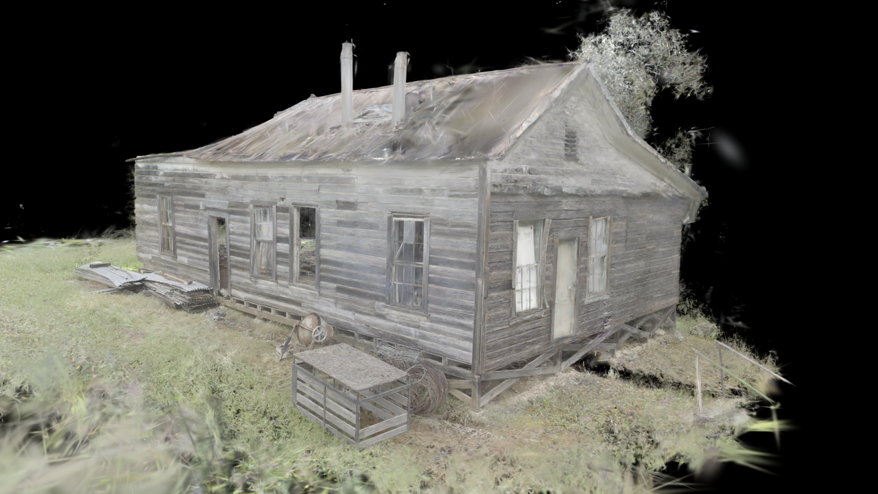 A scanned Gaussian Spat of a house