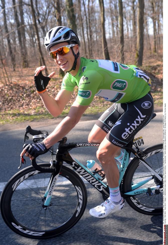 Gianni Meersman wasn't smiling at the end of stage 2