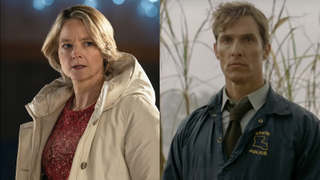 Liz Danvers and Rust Cohle side by side from True Detective