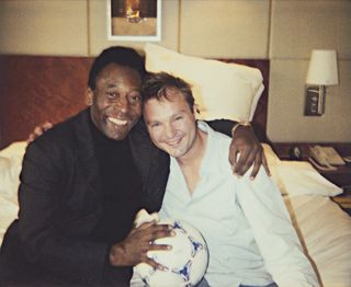 Pele and Juergen Teller in a London hotel