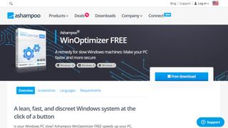 Ashampoo WinOptimizer website screenshot