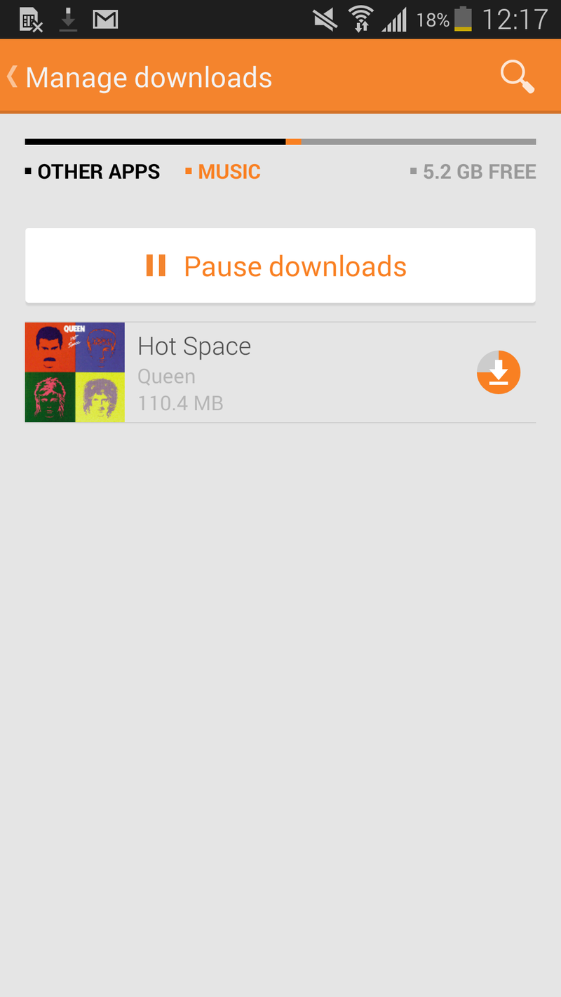 Google Play Music &amp;#39;manage downloads&amp;#39;