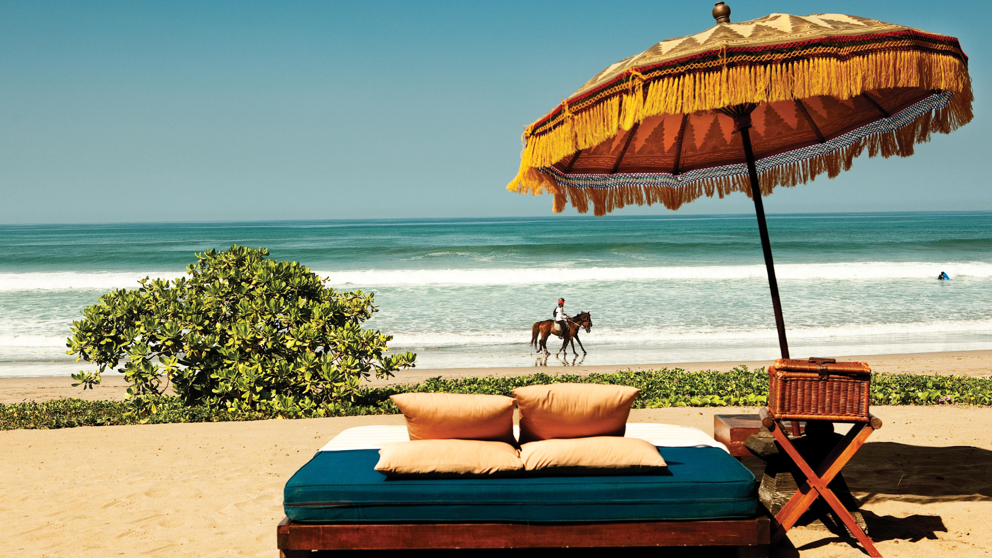 The Oberoi Beach Resort, Bali sun umbrella and view of the beach