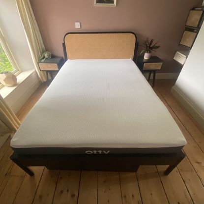 The OTTY Aura Hybrid mattress being tested at home